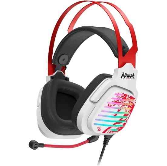 Наушники A4tech "Bloody G560", проводные, для игр, микрофон, подсветка, 2 м, белые (арт-1874) Макеевка