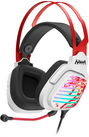 Наушники A4tech "Bloody G560", проводные, для игр, микрофон, подсветка, 2 м, белые (арт-1874) Макеевка