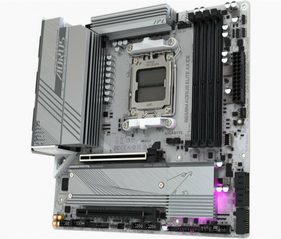 Материнская плата Gigabyte B650m A Elite Ax Ice, Socketam5, Amd B650, Matx (арт-7032) Макеевка