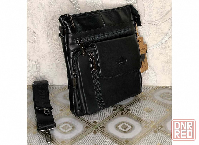 Мужская Кожаная сумка (23х26 см) Донецк - изображение 3