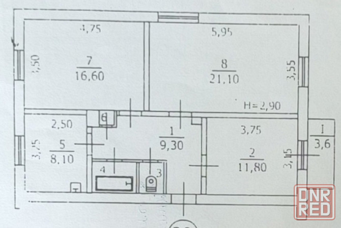 Продам 3 ком. кв-ру, Гвардейка, 27 квартал, 2/2 Макеевка - изображение 10