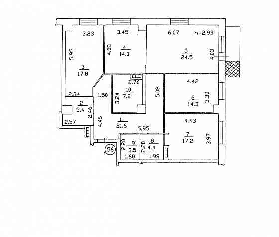 4-х комнатная квартира под чистовую отделку 132м2 Донецк