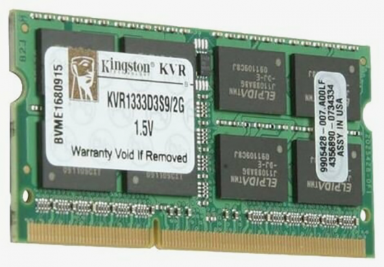 Оперативная память So-Dimm Ddr3l Kingston Valueram 2 гб (1.35v) 1333 мгц Cl9 (Kvr1333d3s9/2g) (арт-5 Донецк