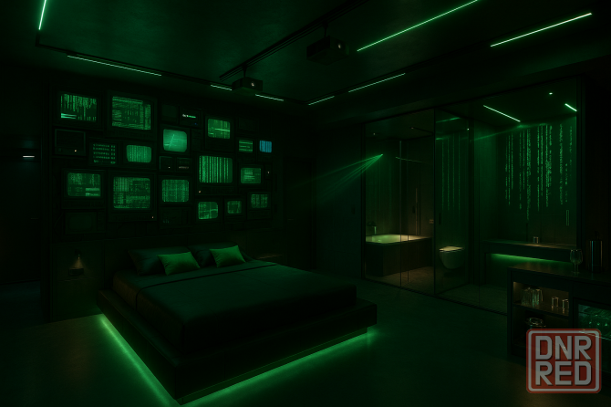 Ночь в «Матрице». Жилая студия с джакузи, настраиваемым светом, звукоизоляцией, системой умный дом. Донецк - изображение 1