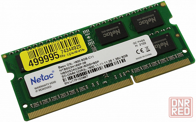 Оперативная память So-Dimm Ddr3l Netac Basics 8гб 1600 мгц Sodimm Cl11 Ntbsd3n16sp-08 (арт-1524) Донецк - изображение 1
