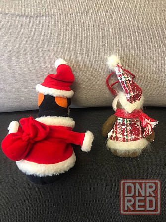 Новогодние декоративные игрушки пингвин и обезьяна Макеевка - изображение 2