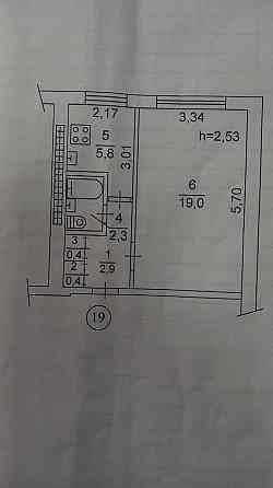 Продам 1 к.кв. на Текстильщике, большая гостинка, 1 эт/9 эт, под ремонт Донецк
