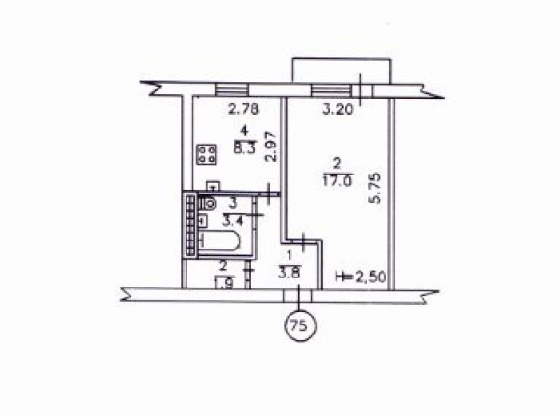 Продается 1-к. квартира, 35 м² гладковка. с гардеробной. Донецк