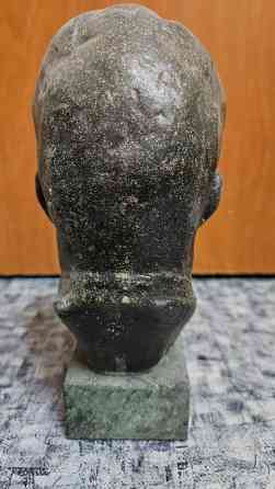 Редкий кабинетный авторский бюст Есенина, скульптор Аксенов, силумин, основание из змеевика Донецк