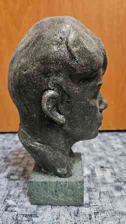 Редкий кабинетный авторский бюст Есенина, скульптор Аксенов, силумин, основание из змеевика Донецк