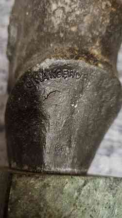 Редкий кабинетный авторский бюст Есенина, скульптор Аксенов, силумин, основание из змеевика Донецк