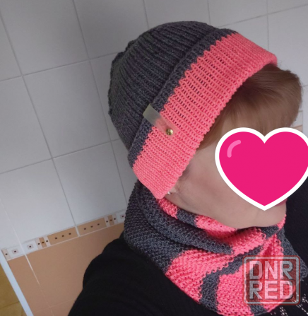 Шапка женская стрейч-меринос с шарфом, новые Донецк - изображение 1