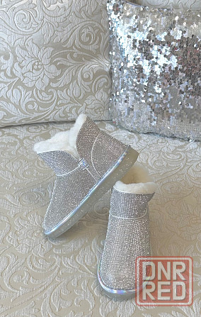 Красивые зимние блестящие угги с камнями, зимние сапоги, ботинки, натуральный мех Донецк - изображение 4