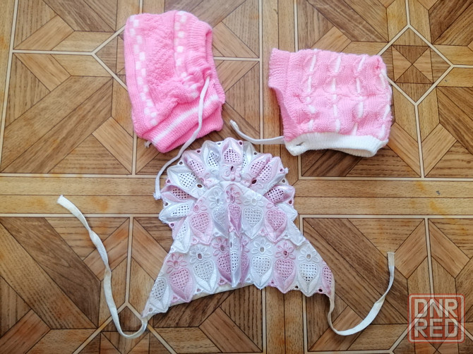 Продам шапочки шапки для новорожденной девочки Донецк - изображение 1