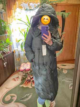 Куртка женская зимняя в сером и чёрном цветах Донецк