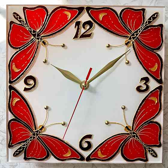 Настенные часы "Бабочки", 23*23 см. Донецк