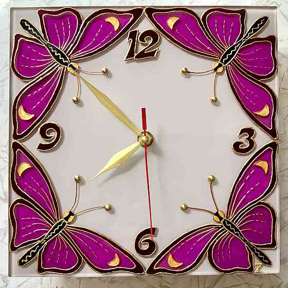 Настенные часы "Бабочки", 23*23 см. Донецк