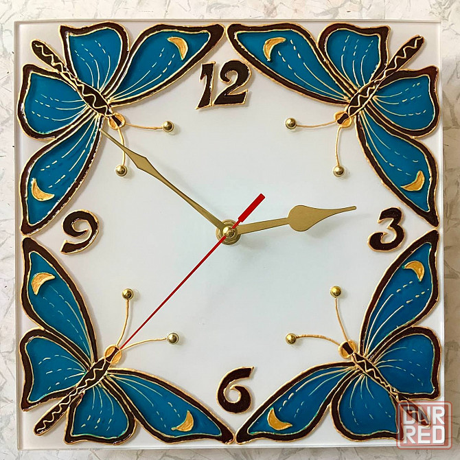Настенные часы "Бабочки", 23*23 см. Донецк - изображение 1