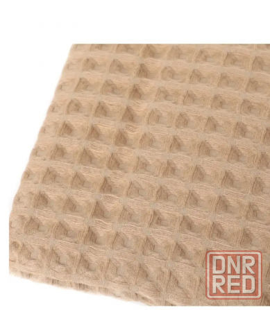 Полотенце банное вафельное бежевое, размер 1,45см*0,85см (новое) Донецк - изображение 1