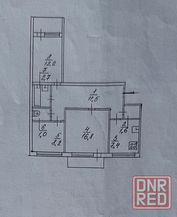 3 к. квартира ул. Сомова 43, Азотный, Куйбышевский р-он. Донецк - изображение 1