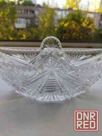 Хрустальная салатница (конфетница) ссср ладья Донецк