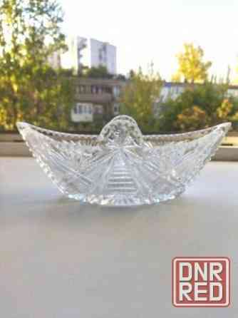 Хрустальная салатница (конфетница) ссср ладья Донецк