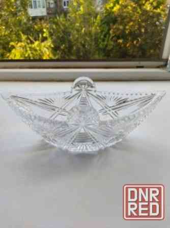 Хрустальная салатница (конфетница) ссср ладья Донецк