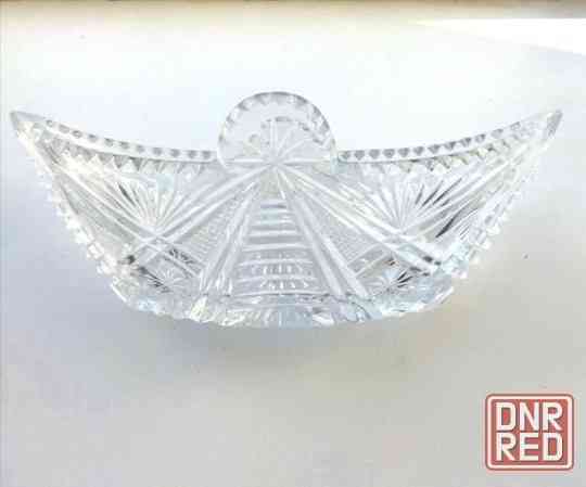 Хрустальная салатница (конфетница) ссср ладья Донецк