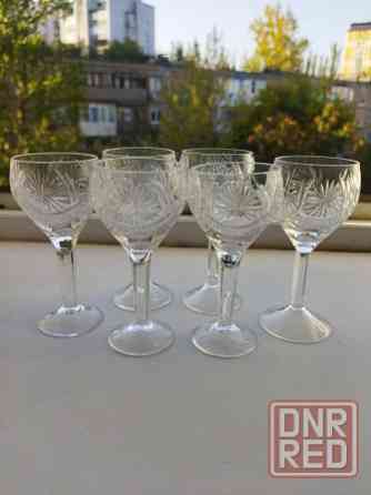 Набор хрустальных рюмочек на ножке ссср Донецк