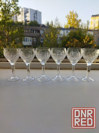 Набор хрустальных рюмочек на ножке ссср Донецк - изображение 5