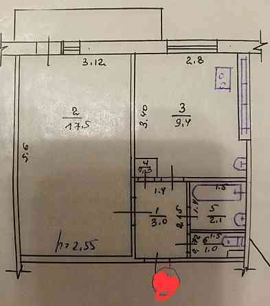1 комнатная квартира ул.Горловская д.6 Мариуполь