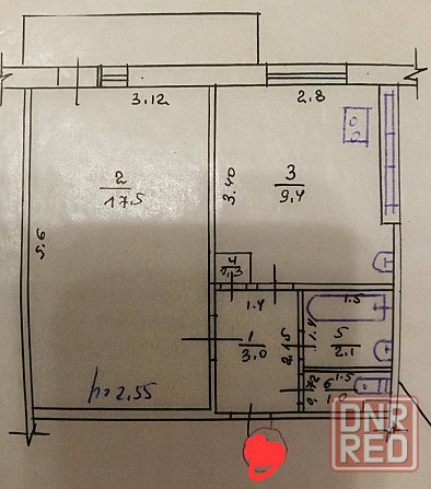 1 комнатная квартира ул.Горловская д.6 Мариуполь - изображение 3