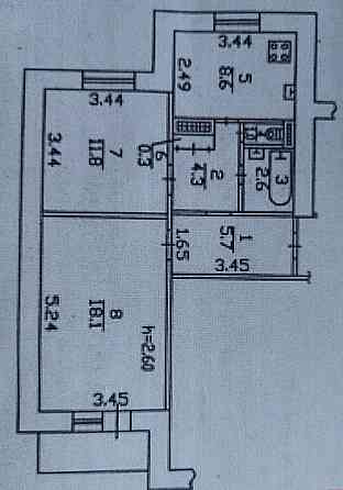2-х ком. квартира 54 кв.м. Ворошиловский р-н Донецк