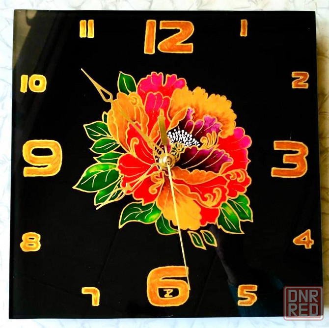 Часы "Ты мой цветочек Black", 25 на 25 см. Новые, в упаковке. Донецк - изображение 1