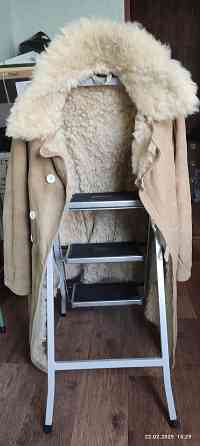 Белый овчинный кужух военного стиля, р. 48-50 Донецк