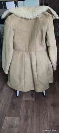 Белый овчинный кужух военного стиля, р. 48-50 Донецк