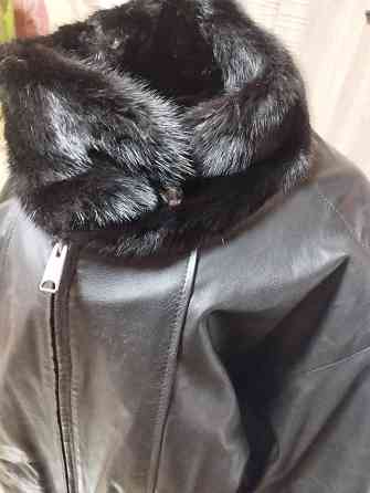 Натуральная кожаная куртка с мехом норки Донецк