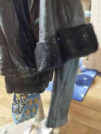 Натуральная кожаная куртка с мехом норки Донецк