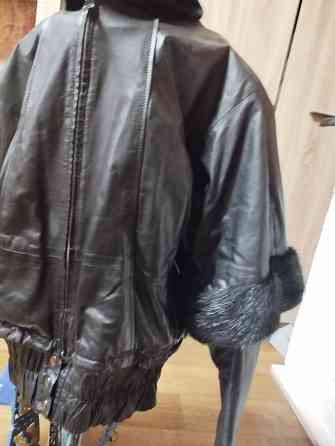 Натуральная кожаная куртка с мехом норки Донецк