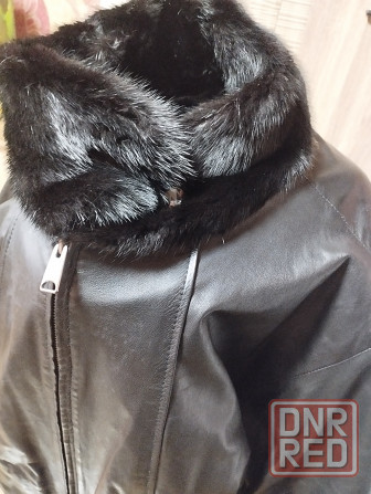 Натуральная кожаная куртка с мехом норки Донецк - изображение 1