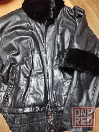 Натуральная кожаная куртка с мехом норки Донецк - изображение 4