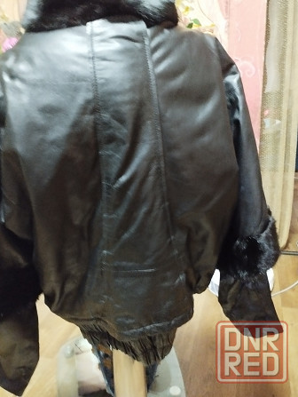 Натуральная кожаная куртка с мехом норки Донецк - изображение 8