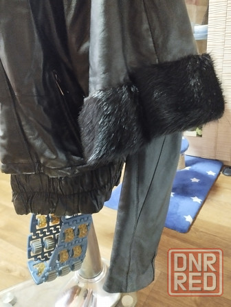 Натуральная кожаная куртка с мехом норки Донецк - изображение 2