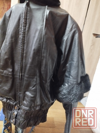 Натуральная кожаная куртка с мехом норки Донецк - изображение 3