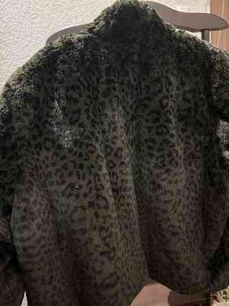 Шуба цвет хаки с леопардовым узором Мариуполь