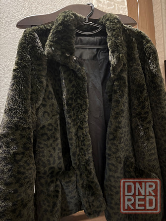 Шуба цвет хаки с леопардовым узором Мариуполь - изображение 1