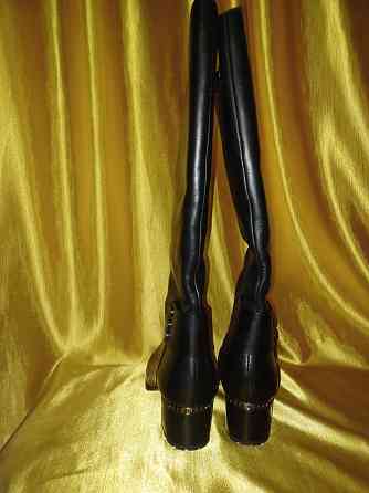 Эксклюзив. Зимние кожаные сапоги, р.41, широкое голенище 47 см.. Донецк