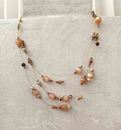 Бусы из бусин Кошачий глаз и Яшма Донецк