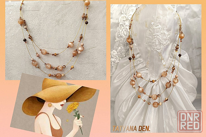 Бусы из бусин Кошачий глаз и Яшма Донецк - изображение 3