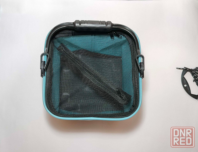 Складное ведро с сеткой для рыбалки 24х24х23,5 см (13 л) Донецк - изображение 2